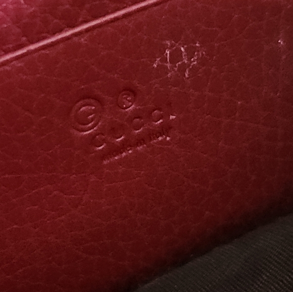 Gucci Interlocking G Chain Wallet Red Leather - Picture 11 of 16